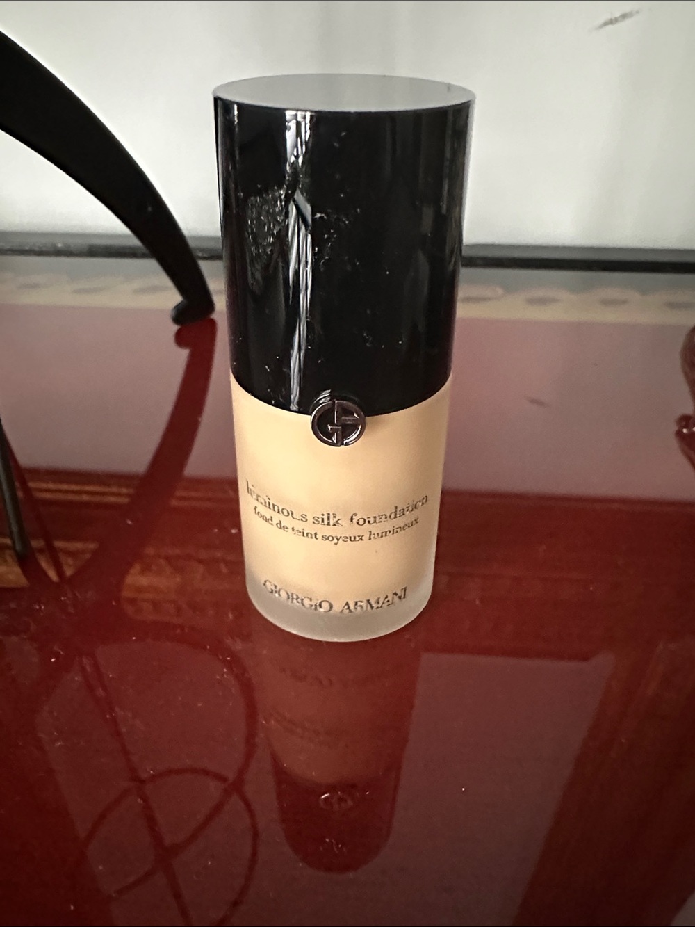 Giorgio Armani Foundation in Beige with Black Cap